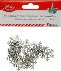 Titanium Christmas Stickers with Snowflake Pattern 12 Pieces