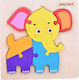Puzzle educativ din lemn cu elefant pentru copii Za5372