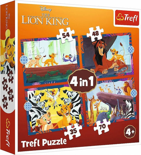 Puzzle Trefl 4în1 Regele Leu Curajos