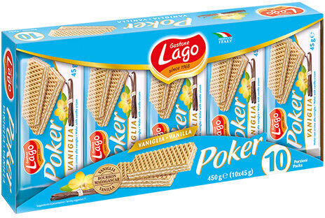 Lago Elledi Wafers Poker 10x45g Vanilla