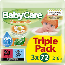 BabyCare Chamomile Baby Wipes Alcohol-Free & Parabens Free 3x72pcs BabyCare Chamomile Baby Wipes Alcohol-Free & Parabens Free 3x72pcs