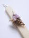 Easter Candle Flat with Box Dried Flowers White