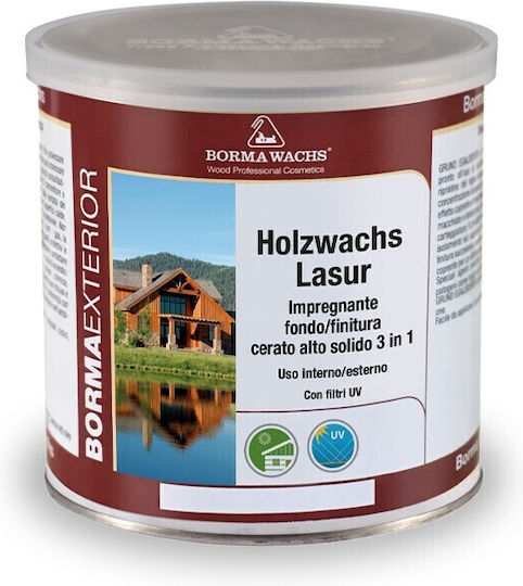 Borma Wachs Holzwachs Lasur Auf Lösemittelbasis No50 Weiß Satin,σατεν 125ml