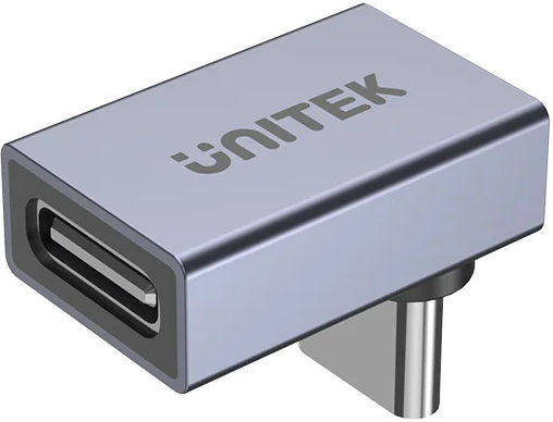 Unitek Usb-c 4.0 Male To Female Adaptor 90degrees Back A1039gy