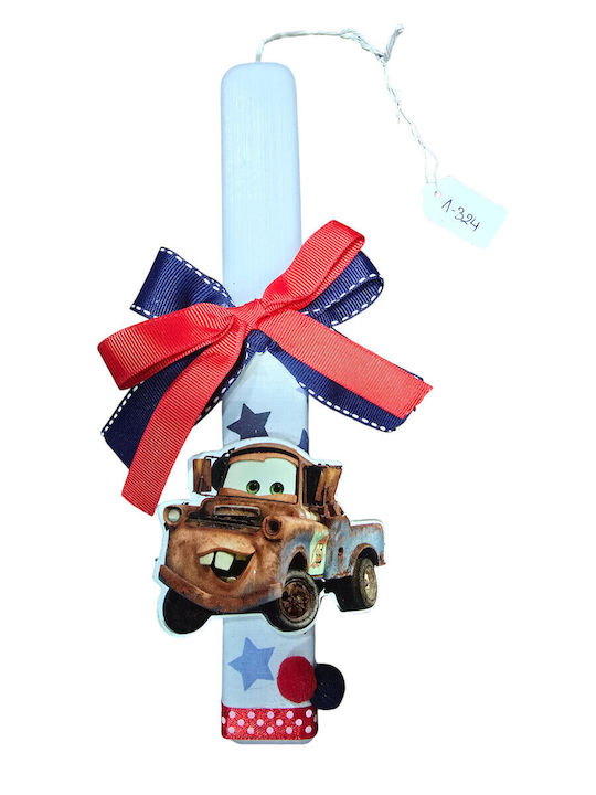 Lumânare de Paște parfumată handmade Ll25324 cu abțibild Lightning McQueen