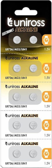Uniross Alkaline-coin Lr736 Ag3 Lr41 Battery 10pack