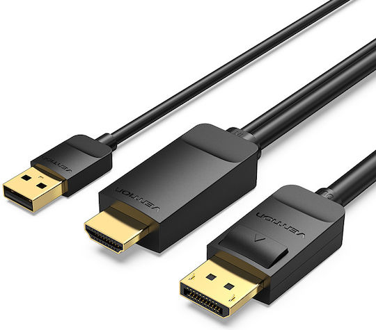 Vention Converter HDMI to DisplayPort + USB Power 2.0m