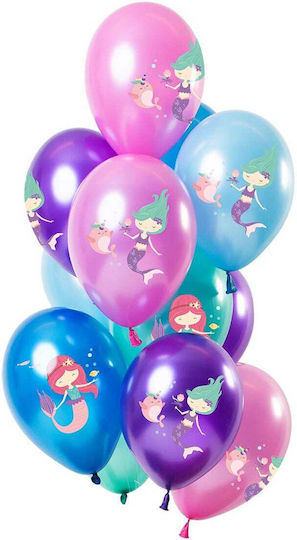 Latex Balloons 13'' Mermaids Various Colors Pack of 12