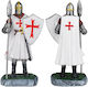 Albainox Decorative Figure Tole10 Resin White Templar Spear & Shield 18cm 39500