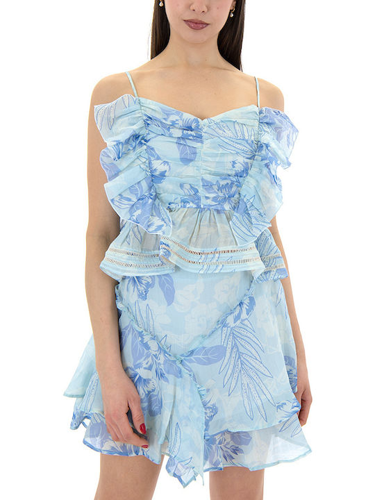 August Bluse Ecru, Blue, Sky Blue