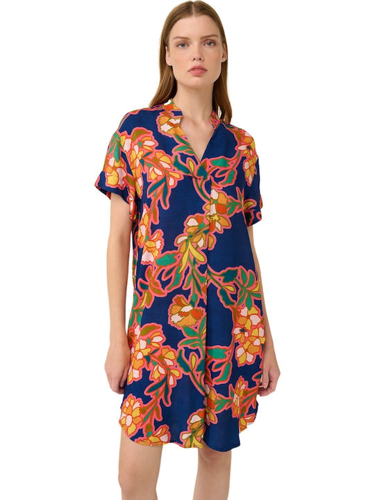 Summer Mini Wrap Dress Blue Lapis