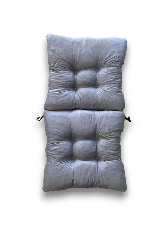 Garden Chair Cushion with Backrest Bamboo Gray 50x100cm