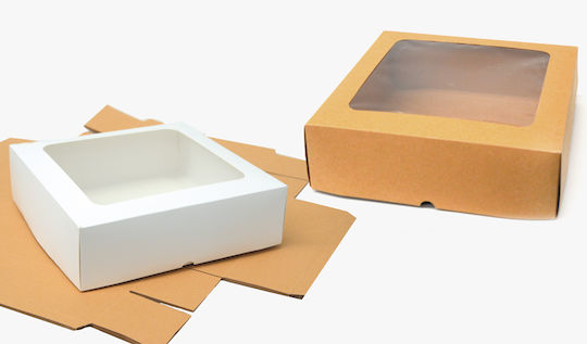 Disposable Food Paper Box 25x25x7.5cm 12pcs