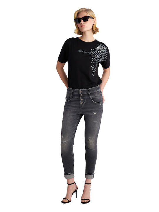 Irene Women's Jean Trousers in Boyfriend Fit Black