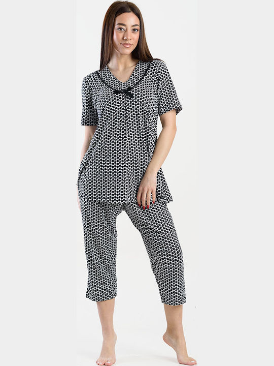 Koyote Summer Women's Pyjama Set White-black