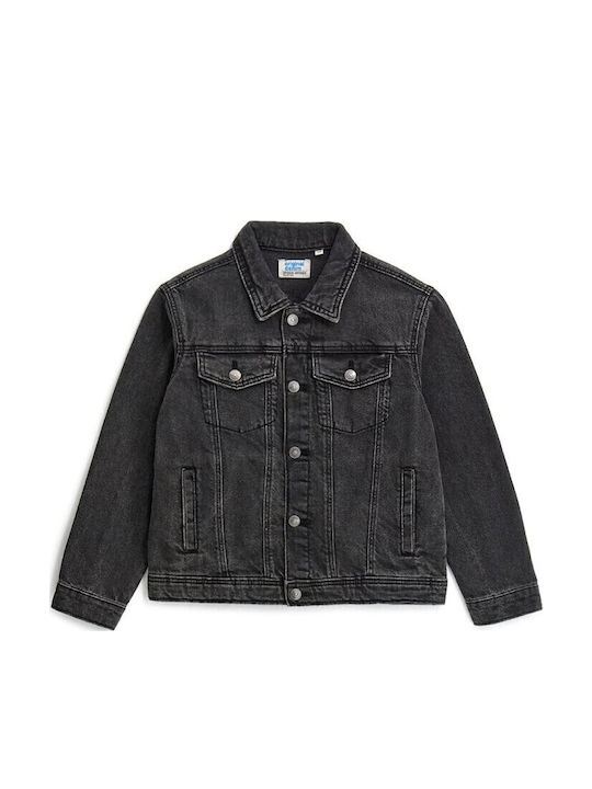 Kinder Denim Jacke Kurz Schwarz