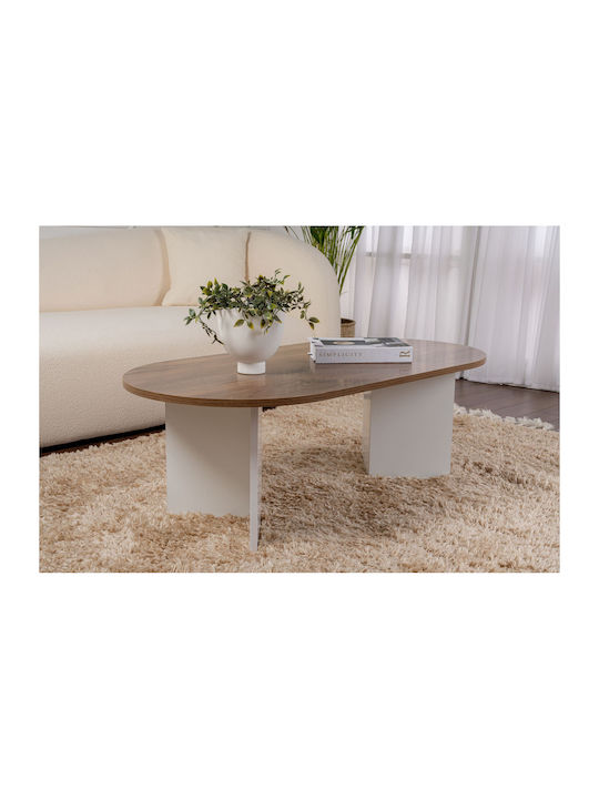 Oval Central Coffee Table Sable Wooden Walnut W...