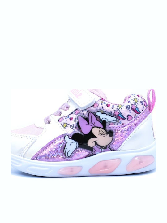 Παιδικά Sneakers με Σκρατς & Φωτάκια Ροζ