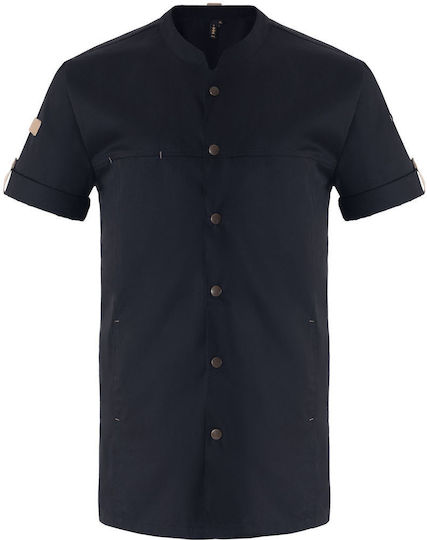 Axon Coat Chef Black with Short Sleeve