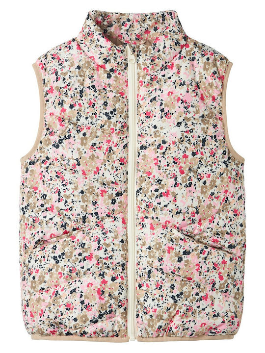 Kids' Casual Jacket Sleeveless with Lining White/Pink