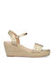 Women's Ankle Strap Platforms Gold