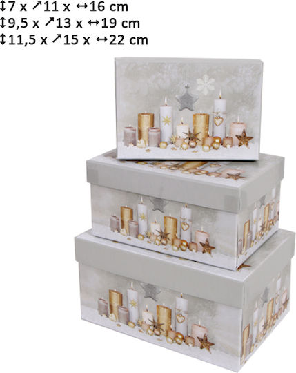 Set de 3 cutii de depozitare dreptunghiulare din hârtie