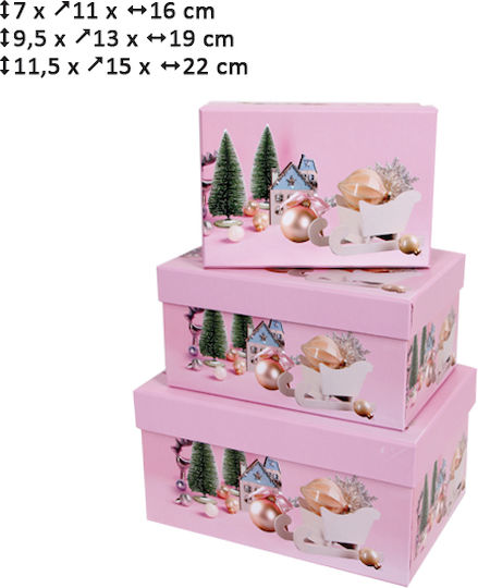 Set de 3 cutii de depozitare dreptunghiulare din hârtie