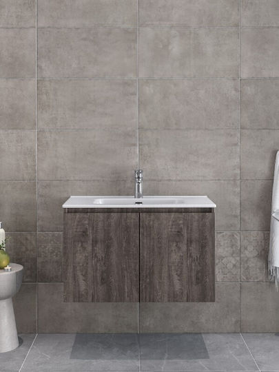 Έπιπλο Royal Madrid 80 Grey 81x46x50cm Βάση Νιπτήρας