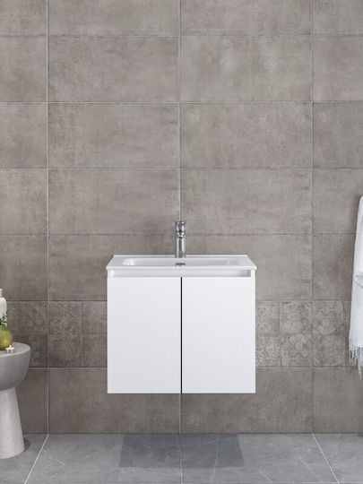 Royal Madrid 60 White Lacquer Furniture 61x46x50cm Sink Base