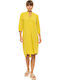 Γυναικείο Beachdress Pink Label Φόρεμα Yellow Regular Fit Viscose