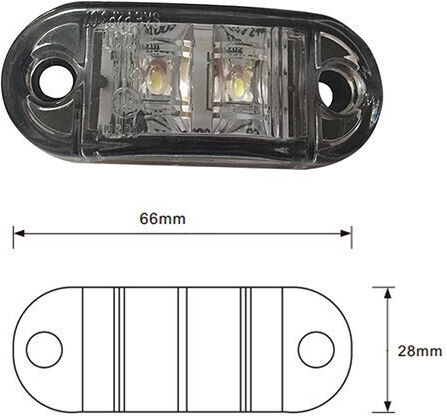Обемни светлини 2LED 12-24V 0.5W Големи Бели Agroequip Agroequip
