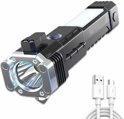Siks Led Lantern Equipped Safety Hammer Cutter Magnetic Usb Charging Rechargeable Battery 300 Lm Ip44 Water Resistant Abs Material Black Silver Siks Led Lantern Equipped Safety Hammer Cutter Magnetic Usb Charging Rechargeable Battery 300 Lm Ip44 Water Resistant Abs Material Black Silver