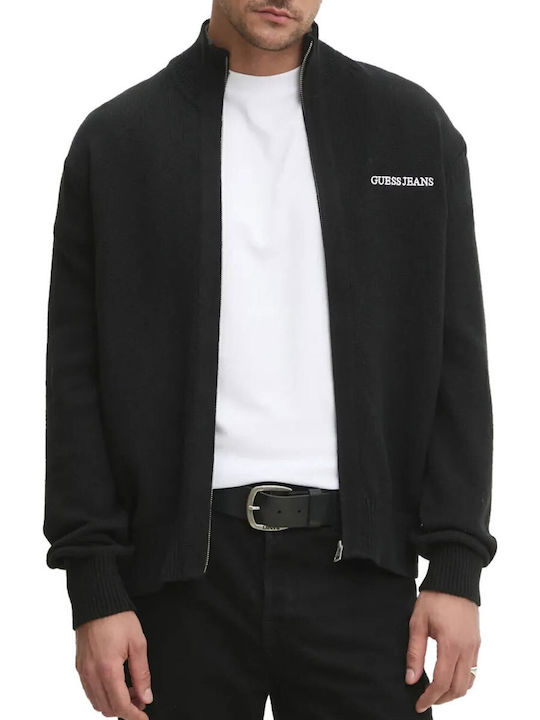 Guess Ανδρική Ζακέτα Πλεκτή Jet Black