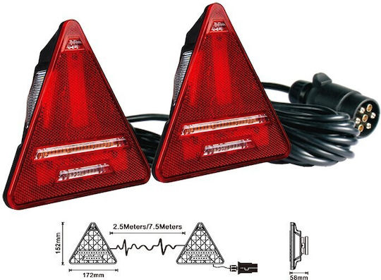 Agroequip Комплект фарове за ремарке LED с магнит 1бр