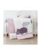 Beauty Home Hippo 5187 Baby Sheets Set Crib Cotton Pink 120x160cm 3pcs