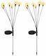 Set 2 Solar Garden Lamps Decorative Grass Solar Charging 8 Leds Firefly Effect 2 Light Modes Includes Stake Waterproof Warm White