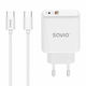 Savio с USB-A порт и USB-C порт и кабел USB-C - USB-C 30W Power Delivery / Quick Charge 3.0 Бял (LA-10)