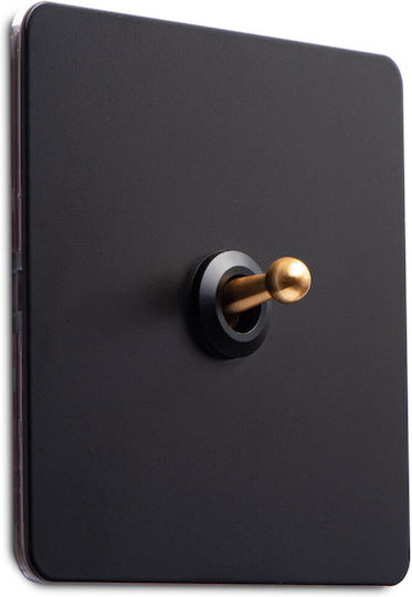 Luxtoggle Metal Switch Vichema 1 Gang 2 Way 10a Black Gold