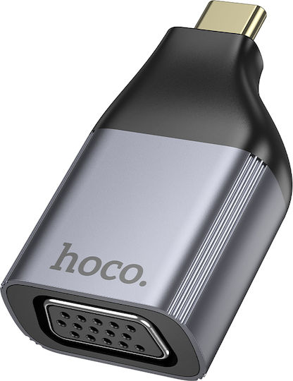 Hoco Converter USB-C male to VGA female Gray 1pcs OMX-6942007645591