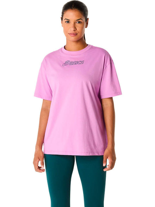 ASICS Γυναικείο Oversized T-shirt Ροζ