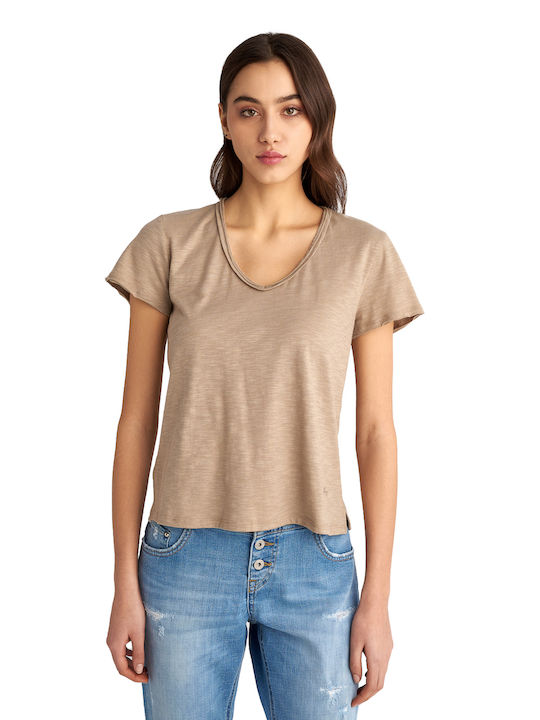 Donna Women's Blouse Cotton Beige Light