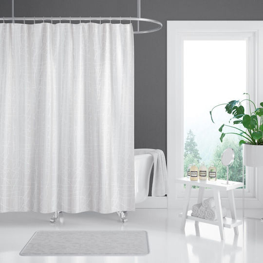Tropik Home Shower Curtain Fabric 180x200cm Marble