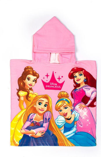 Dimcol Strandponcho Schnelltrocknend Disney Home Prinzessin 08 50x100 Rosa 100% Mikrofaser