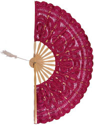 Silk Fashion Handmade Fuchsia Fan 27cm