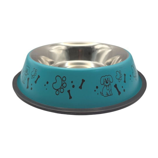Madpet Stainless Steel Bowl Food for Dog 770ml 17cm in Petrol Blue Color