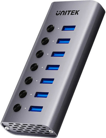 Unitek Usb-c Hub 7xusb-a Power Switch 12v2a H1314a