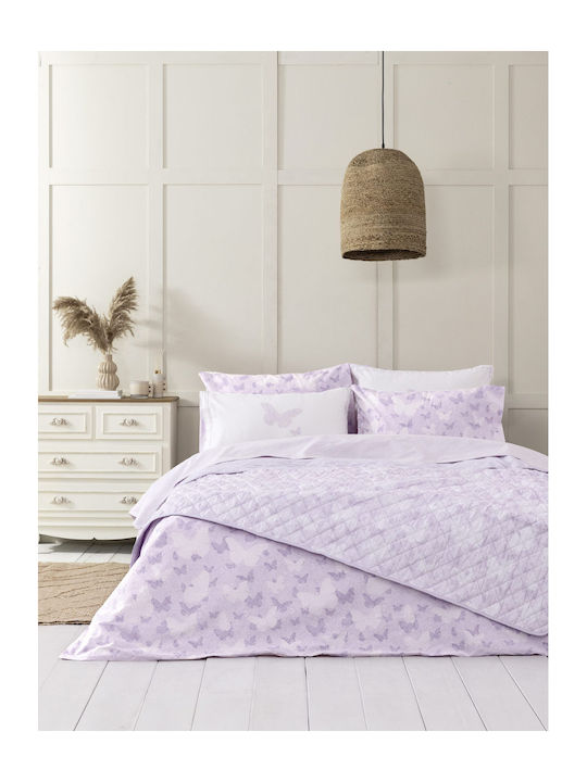 Nima Beta Κουβερλί Μονό Microfiber Ροζ, Λιλά 160x240cm
