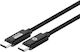 Conceptronic USB 2.0 Cable USB-C male - USB-C PD Μαύρο 1.2m ETTA02B12
