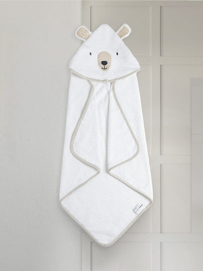 Nima Baby-Badetuch mit Kapuze Magic Party Weiß 75x75cm