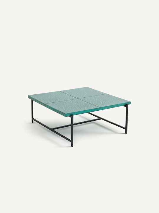 Sitting Room Outdoor Table with Ceramic Surface and Metal Frame Natural 80x80x34cm